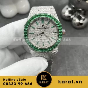 Audemars piguet royal oak chế tác vàng trắng kim cương thiên nhiên