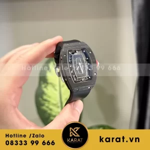 Bộ Sưu Tập Đồng Hồ Nữ Richard Mille RM07-01 Rep 1:1 Vỏ Carbon Dây Cao Su 32x46mm