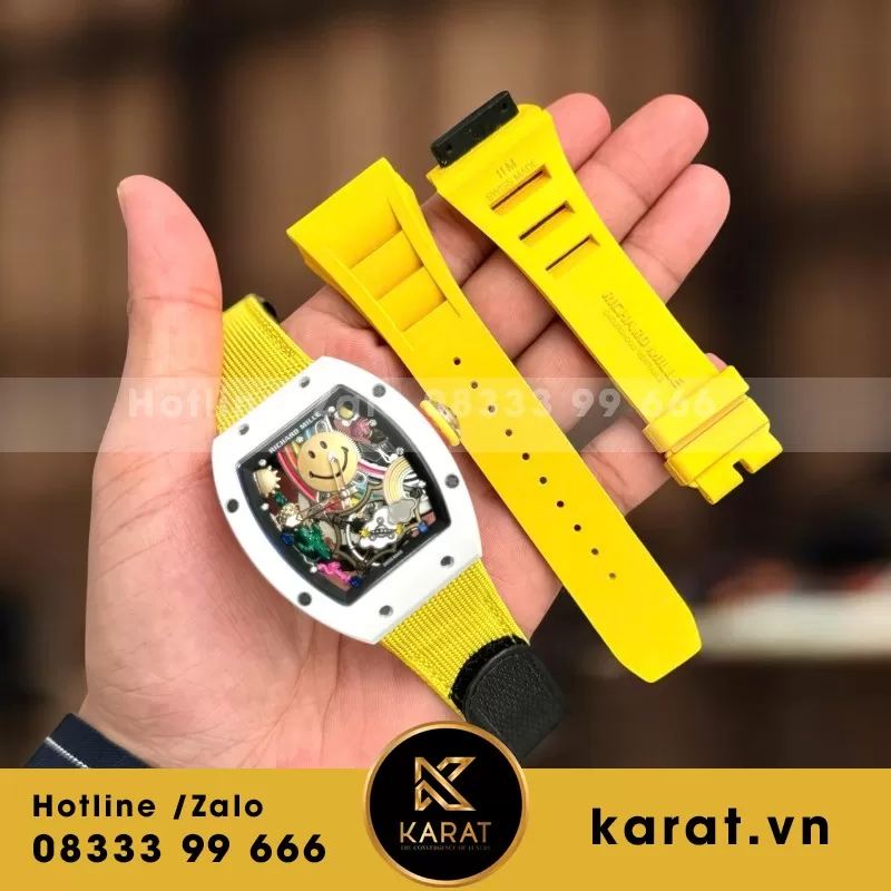 Bộ sưu tập Đồng Hồ Richard Mille Clone 11 RM88 Smiley Vỏ Gốm 40x48mm