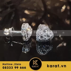 Bông Tai Nữ Vàng Trắng Thiết Kế Sang Trọng