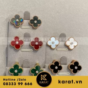 BÔNG TAI VAN CLEEF & ARPELS FLORAL EARRINGS HOA TRƠN NHỎ