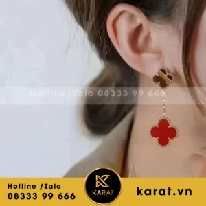 Bông tai van cleef & arpels nhập khẩu vàng 18k