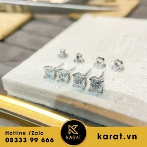 Bông Tai Vàng Trắng Moissanite