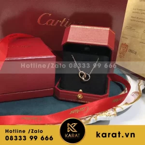 CARTIER LOVE NECKLACE - DÂY CHUYỀN CARTIER 2 CHIẾC NHẪN  KIM CƯƠNG THIÊN NHIÊN