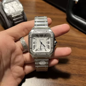 CARTIER SANTOS REP 1:1 LIKE AUTH  ĐỘ VIỀN KIM CƯƠNG