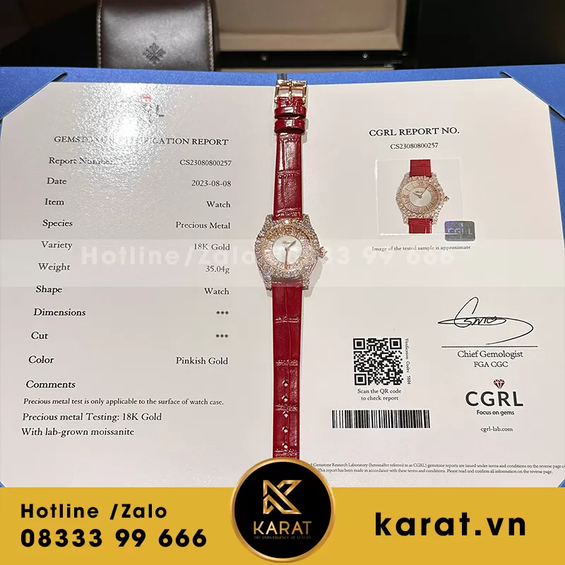 Chorpad Heure Du Diaman Silver Dial 139419 Full Kim Cương MOISS