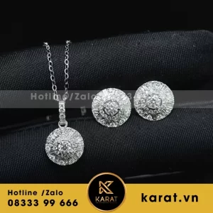 Combo Dây Chuyền - Bông Tai Hoa Mẫu 3