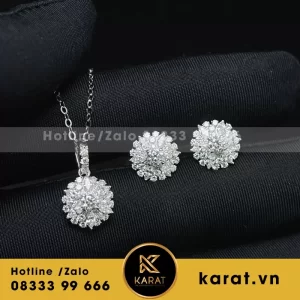 Combo Dây Chuyền - Bông Tai Hoa Mẫu 4