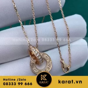Dây chuyền Cartier VÀNG HỒNG 18K đính KIM CƯƠNG Tự Nhiên
