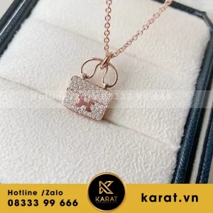 Dây chuyền Hermes Constance Charm Vàng Hồng 18k