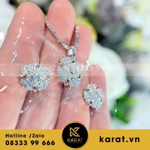 Dây Chuyền-Hoa Tai Lady Full Lab Diamond