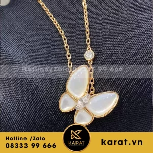 Dây chuyên Van Cleef & Arpels Cánh bướm mặt họa tiết khảm trai 18k Yellow Gold