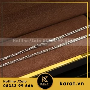 Dây Chuyền Vàng Trắng Thiết Kế Đơn Giản