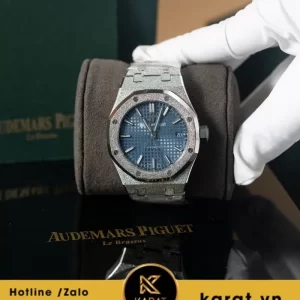 Đồng hồ Audemars Piguet 15450 Fosted gold mặt số xanh trải tia blue dial