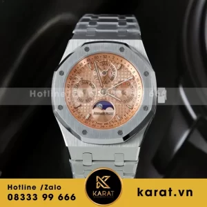 Đồng Hồ Audemars Piguet 26574 Replica Cao Cấp Mặt Cá Hồi Dây Kim Loại 41mm