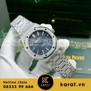 Đồng Hồ Audemars Piguet Royal Oak 15410 Frosted Gold Rep 11 Cao Cấp Mặt Xanh APS Factory 41mm