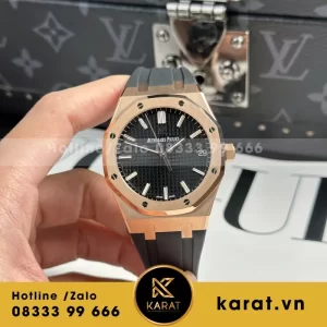 Đồng Hồ Audemars Piguet Royal Oak 15500OR Bọc Vàng Hồng Dây Da Đen 41mm