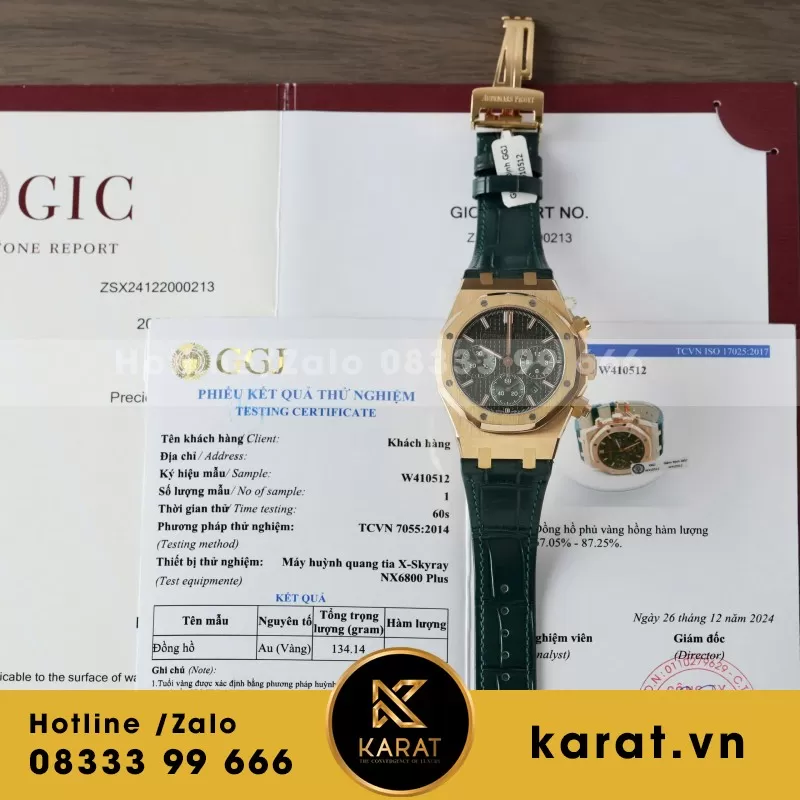 Đồng Hồ Audemars Piguet Royal Oak 26240OR Màu Xanh Lá Cây Chế Tác Bọc Vàng Thật 41mm