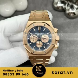 Đồng Hồ Audemars Piguet Royal Oak 26331 Chế Tác Vàng Hồng 18k Blue Dial 41mm