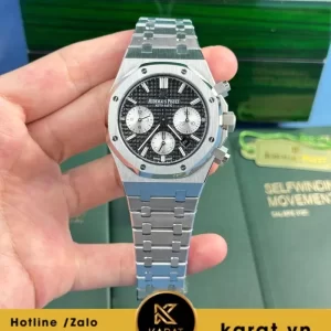Đồng hồ Audemars Piguet Royal Oak chronograph mặt đen dây thép fake