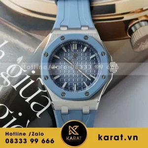 Đồng Hồ Audemars Piguet Royal Oak Offshore 15605SK Viền Cao Su Xanh Replica Cao Cấp 43mm