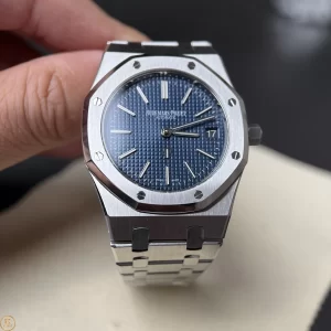 Đồng Hồ Audermars Piguet Like Auth Royal Oak Selfwinding Màu Bạc Mặt Xanh Dương
