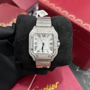 Đồng Hồ Cartier Replica 1:1 Santos de Cartier WSSA0018 Độ Kim cương
