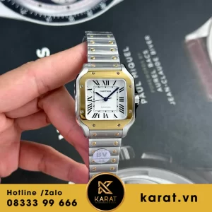 Đồng hồ cartier Santos 35mm demi yellow gold