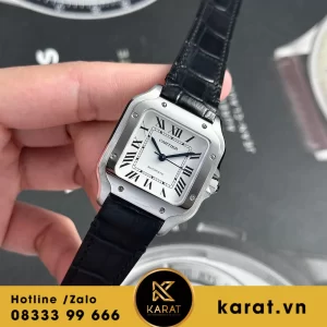 Đồng hồ cartier Santos 35mm mặt trắng siêu cấp