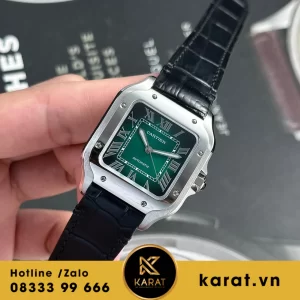 Đồng hồ cartier Santos 35mm mặt xanh green fake 1:1
