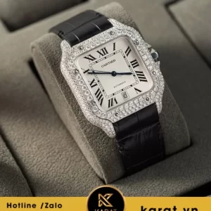 Đồng hồ Cartier Santos de cartier Size 39.8mm custom full moissanite
