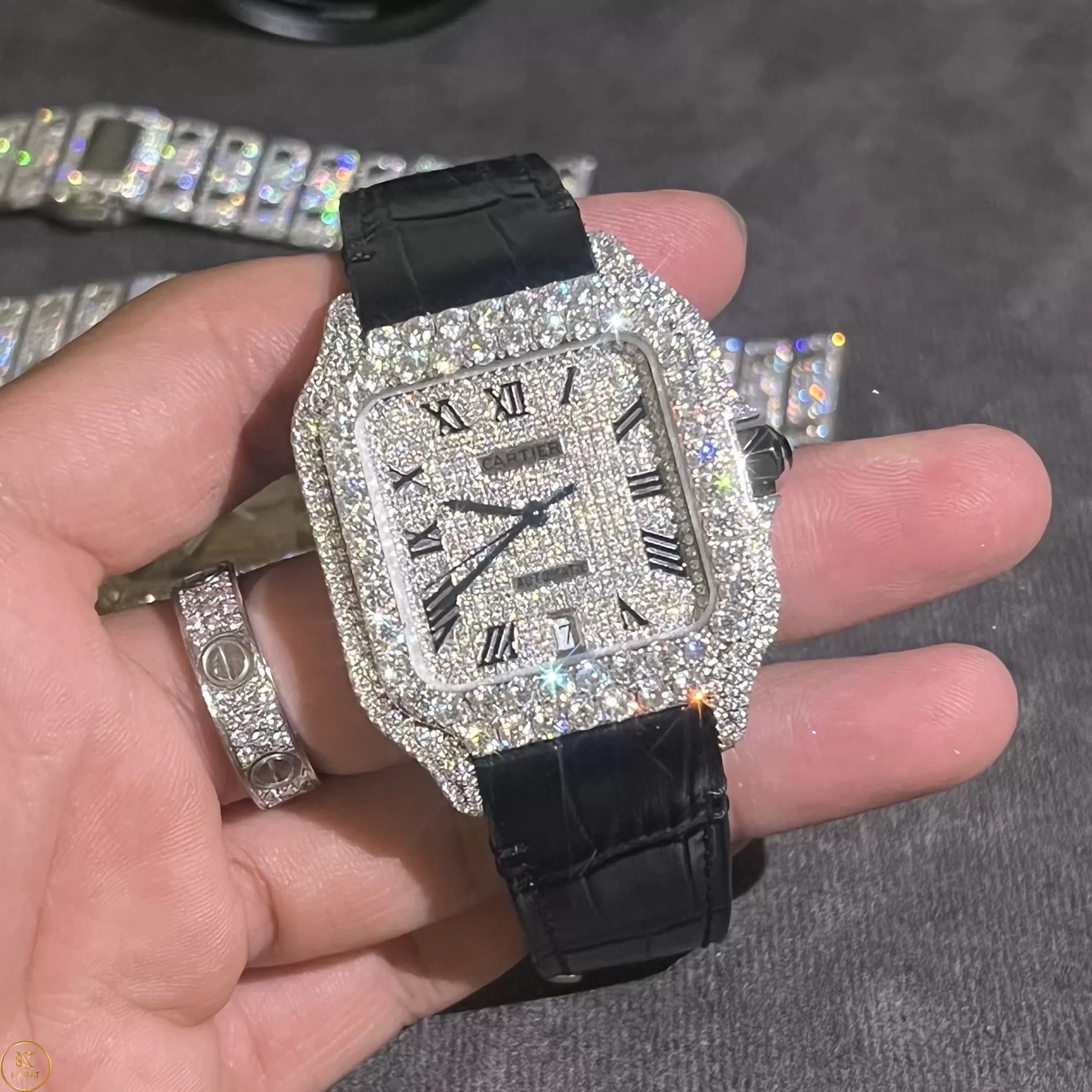 Đồng Hồ Cartier Santos De Cartier WM501751 full Diamond