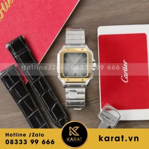 Đồng Hồ Cartier Santos Replica 1:1 Nữ Màu Demi Nhà Máy BV 39.8mm