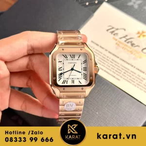 Đồng hồ cartier Santos vàng hồng replica