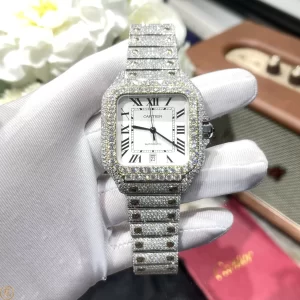 Đồng Hồ Cartier Siêu Cấp 1:1 Santos de Cartier WSSA0018 full Diamond