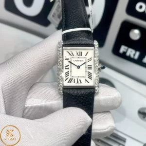 Đồng Hồ Cartier Siêu Cấp White Gold Diamond Tank Francaise