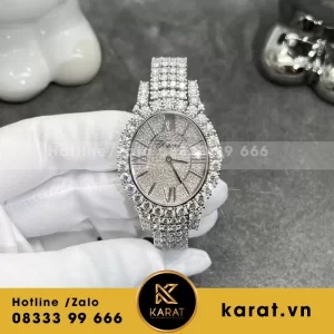 Đồng Hồ Chopard Chế Tác Vàng Trắng 18k kim cương Thiên Nhiên  34mm