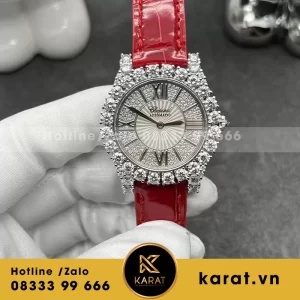 Đồng hồ chopard nữ chế tác vàng trắng 18k kim cương thiên nhiên