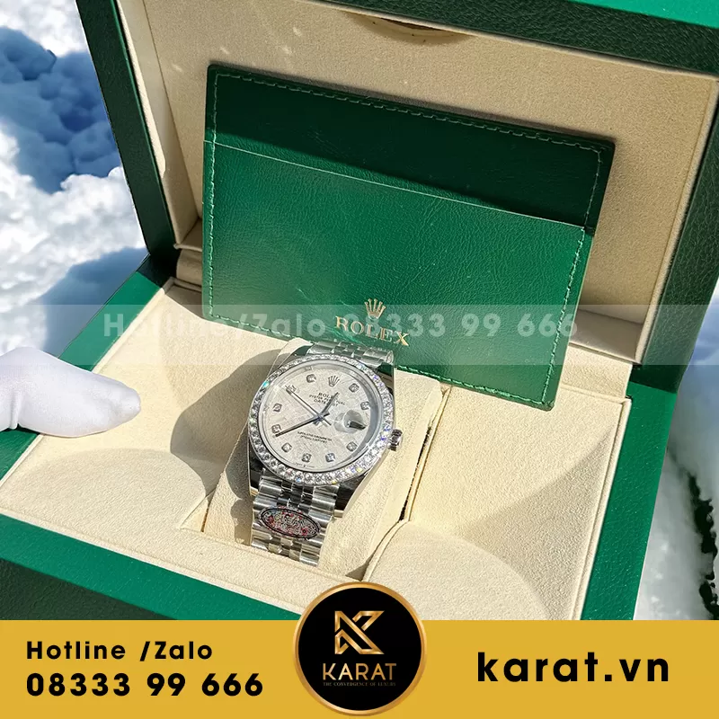 Đồng hồ datejust 36-41mm độ mặt thiên thạch viền moissanite