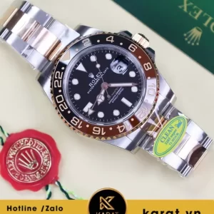 Đồng hồ GMT Rootbeer demi vàng hồng Cal 3285 replica