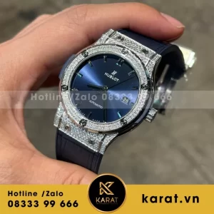 Đồng Hồ Hublot Classic Fusion Titanium Nam Đính Đá Một Hàng Rep 11 Xưởng HB 42mm