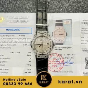Đồng Hồ Hublot Độ Full Kim Cương Moissanite Màu Đen Chế Tác Hong Kong 42mm
