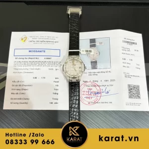 Đồng Hồ Hublot Nữ Màu Đen Đính Full Kim Cương Moissanite 33mm