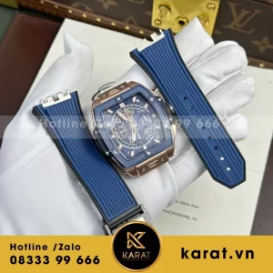 Đồng Hồ Hublot Spirit Of Big Bang King Gold Replica 11 Mặt Xanh Blue Nhà Máy BBF 42mm