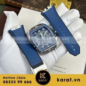 Đồng Hồ Hublot Spirit Of Big Bang Titanium Replica 11 Viền Gốm Xanh Blue Nhà Máy BBF 42mm