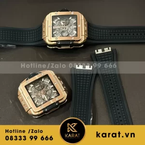 Đồng hồ hublot square unico king gold rep 11