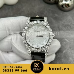 Đồng Hồ Nữ Chopard Chế Tác Vàng Trắng 18 Đính Kim Cương Thiên Nhiên 34mm