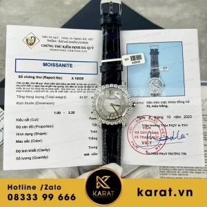 Đồng hồ nữ chopard độ kim cương moissanite hongkong