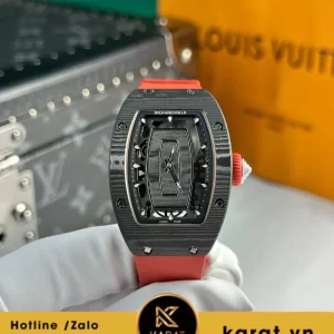 Đồng hồ nữ Richard mille RM 07-01 black carbon dây đỏ