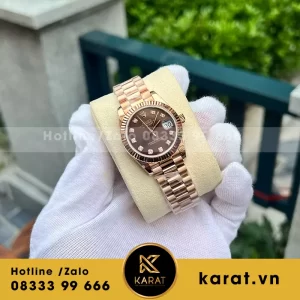 Đồng hồ nữ rolex datejust vàng hồng mặt chocolate